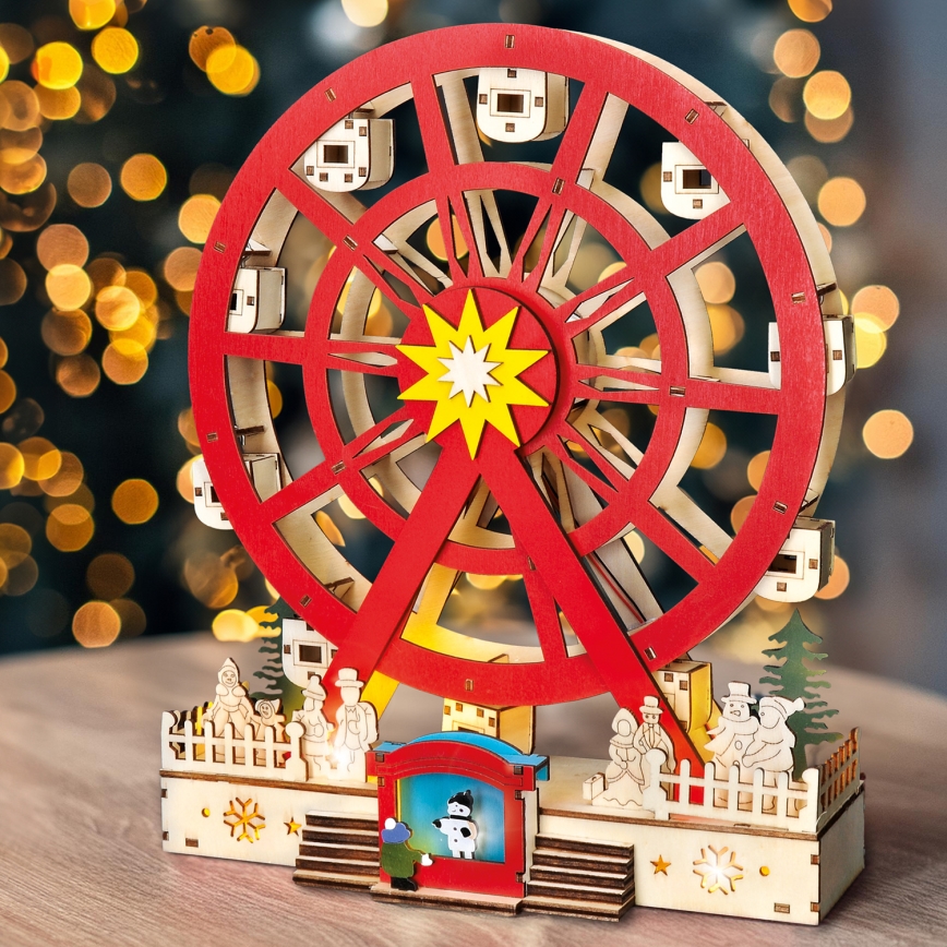 Decoração de Natal LED LED/2xAA/branco quente carrossel