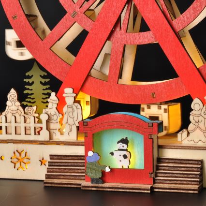 Decoração de Natal LED LED/2xAA/branco quente carrossel