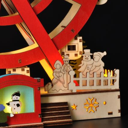 Decoração de Natal LED LED/2xAA/branco quente carrossel