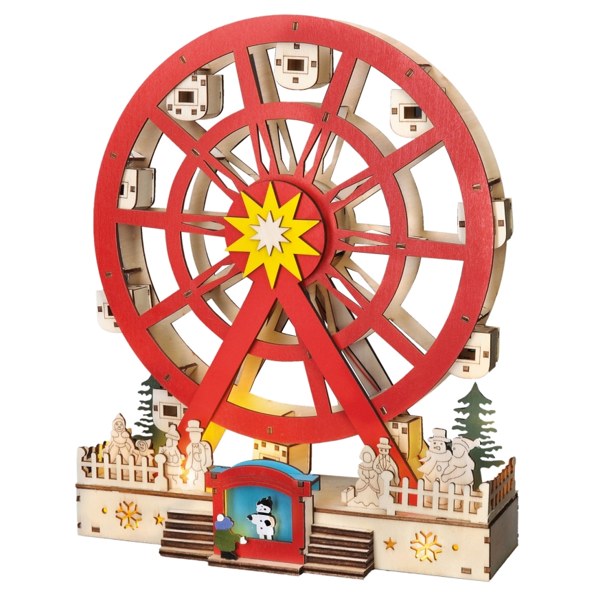 Decoração de Natal LED LED/2xAA/branco quente carrossel