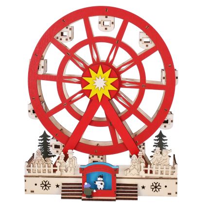 Decoração de Natal LED LED/2xAA/branco quente carrossel