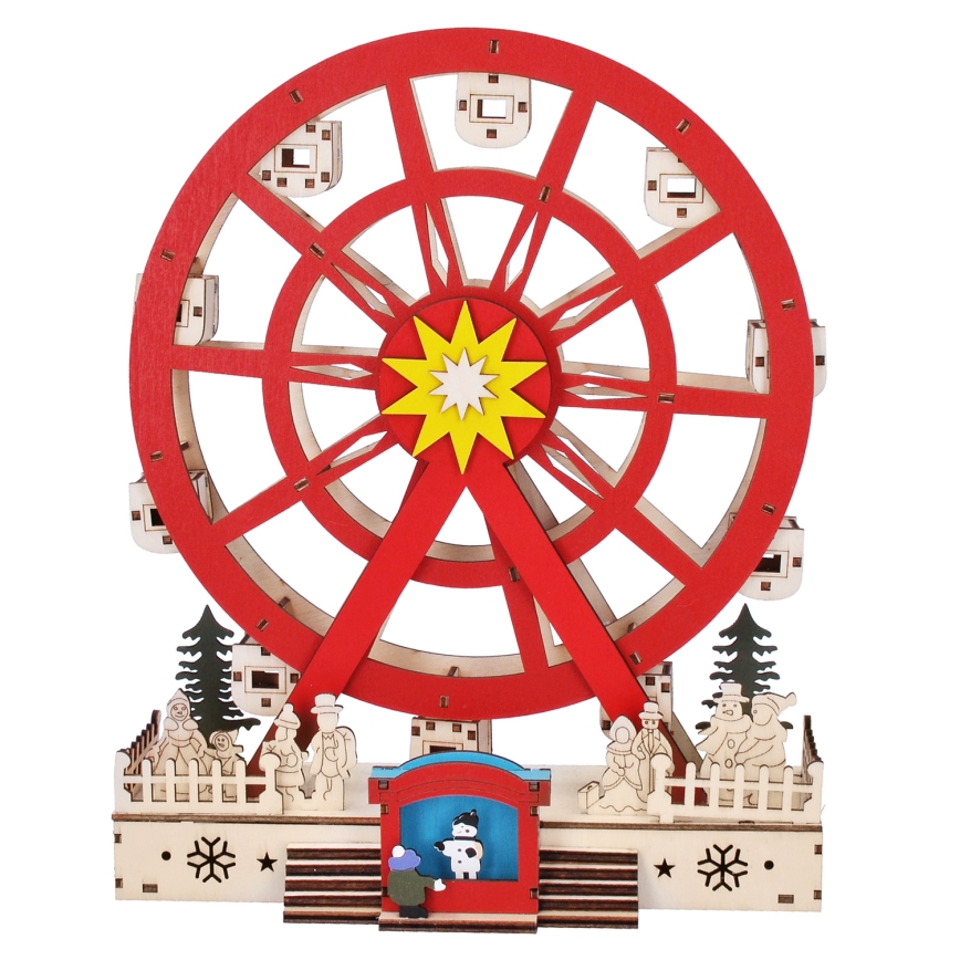 Decoração de Natal LED LED/2xAA/branco quente carrossel