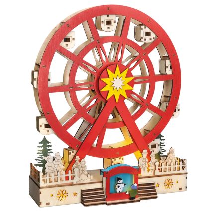 Decoração de Natal LED LED/2xAA/branco quente carrossel