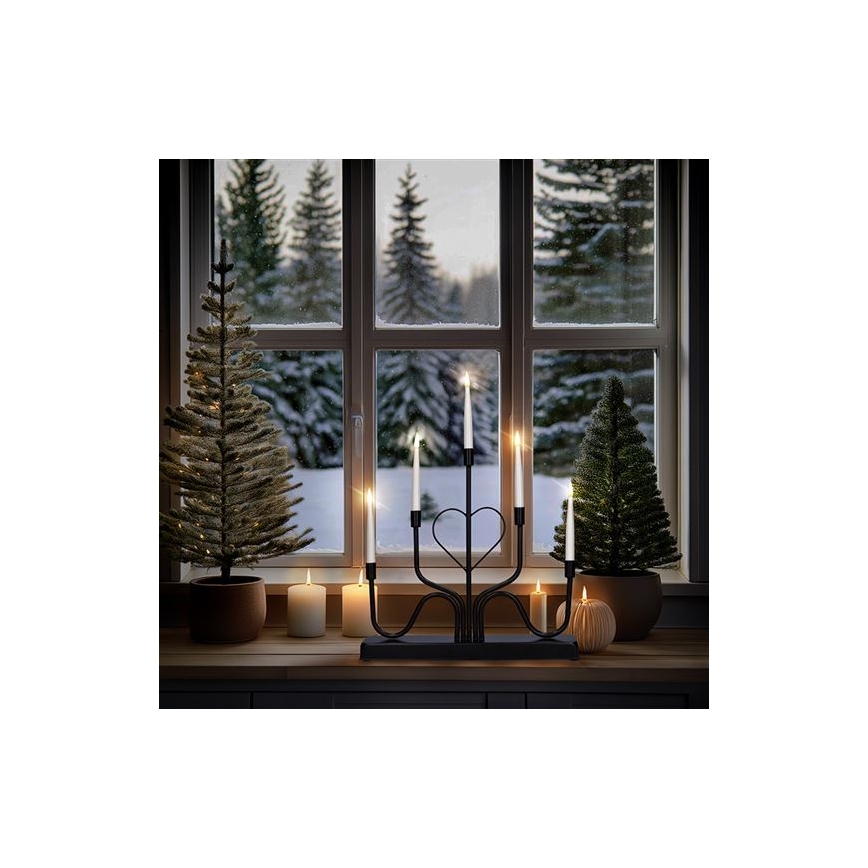 Castiçal de Natal LED 5xLED/2xAA branco quente