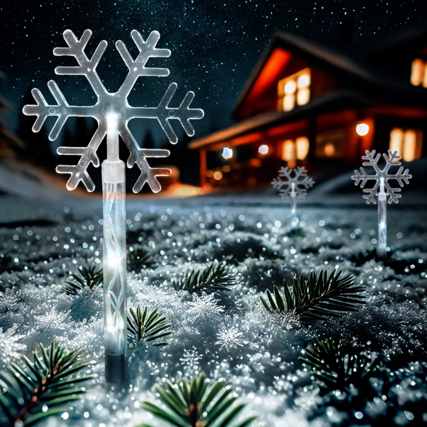 CONJUNTO 5x Candeeiro de Natal LED para exterior LED/3xAA/branco frio IP44