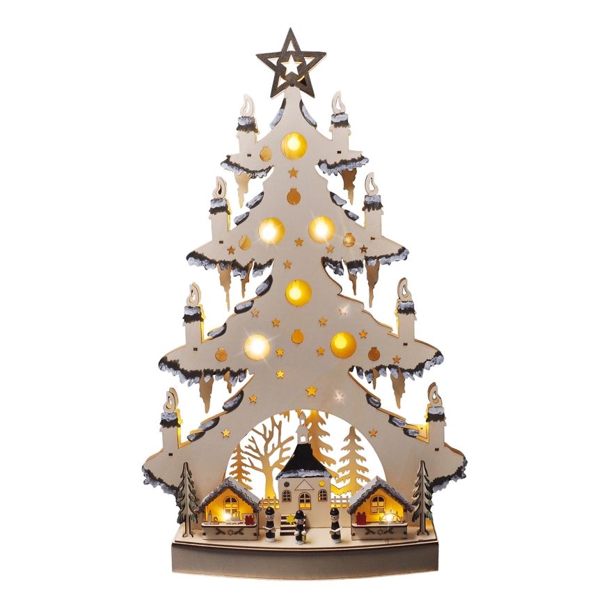 Decoração de Natal LED LED/2xAA/branco quente árvore