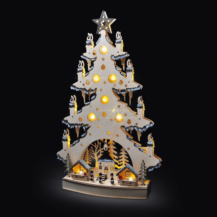 Decoração de Natal LED LED/2xAA/branco quente árvore
