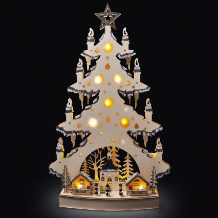 Decoração de Natal LED LED/2xAA/branco quente árvore
