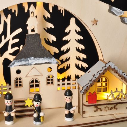 Decoração de Natal LED LED/2xAA/branco quente árvore