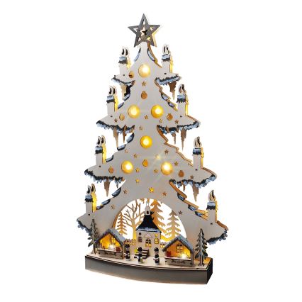 Decoração de Natal LED LED/2xAA/branco quente árvore