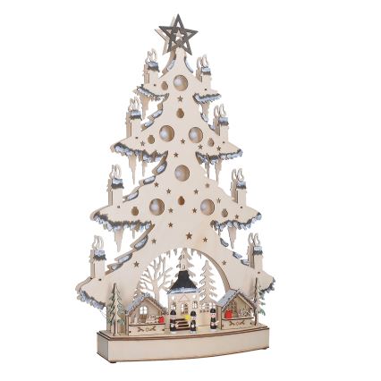 Decoração de Natal LED LED/2xAA/branco quente árvore