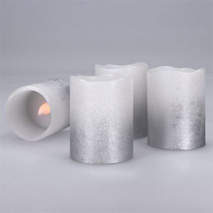 Conjunto de 4 velas LED em cera natural, LED/1xCR2032, luz branco quente