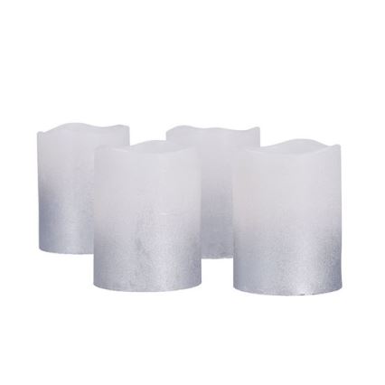 Conjunto de 4 velas LED em cera natural, LED/1xCR2032, luz branco quente
