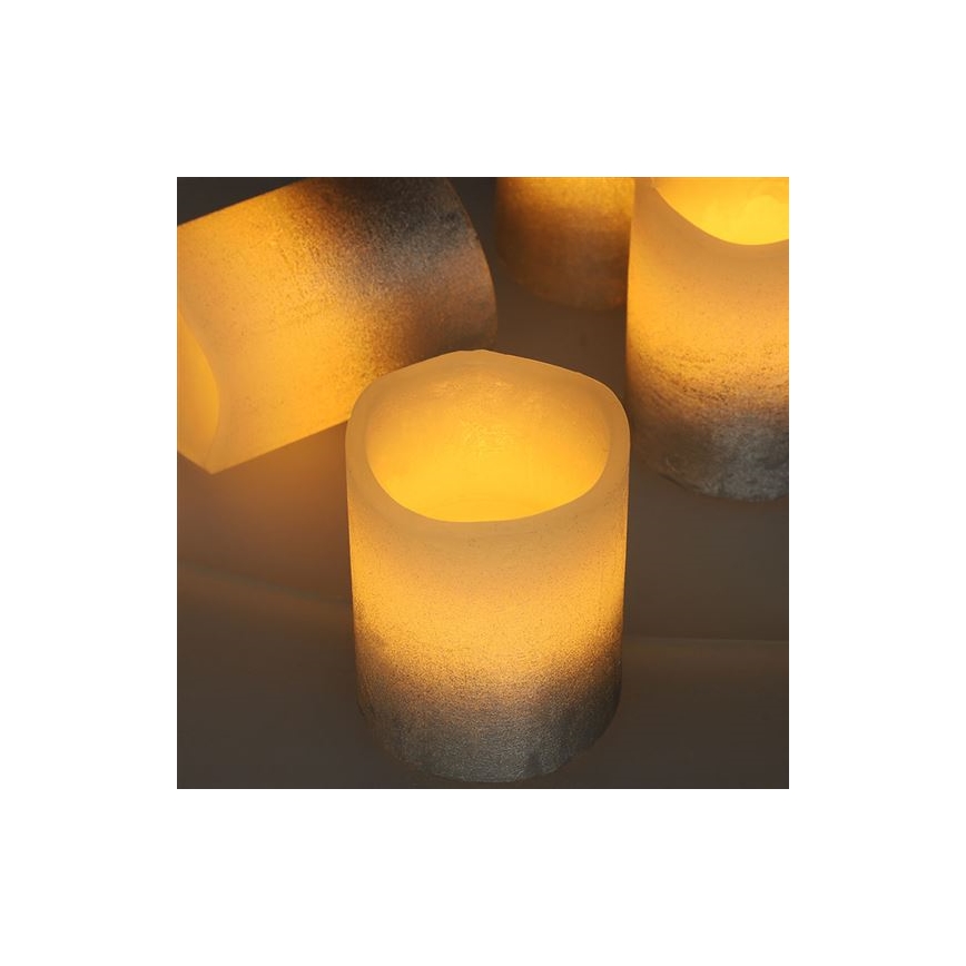 Conjunto de 4 velas LED em cera natural, LED/1xCR2032, luz branco quente