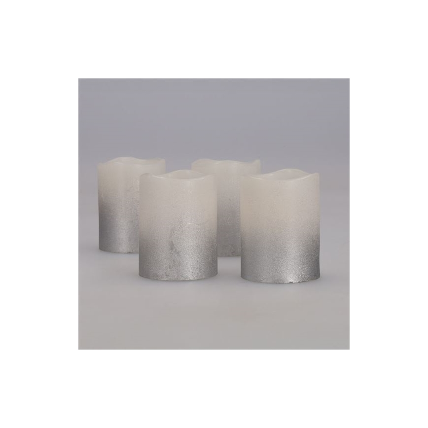 Conjunto de 4 velas LED em cera natural, LED/1xCR2032, luz branco quente