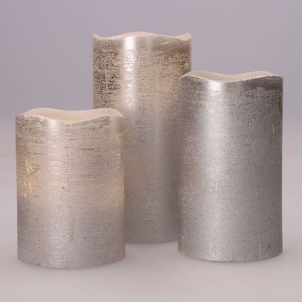 Conjunto de 3 velas LED — alimentadas por 3 pilhas AAA, luz branca quente