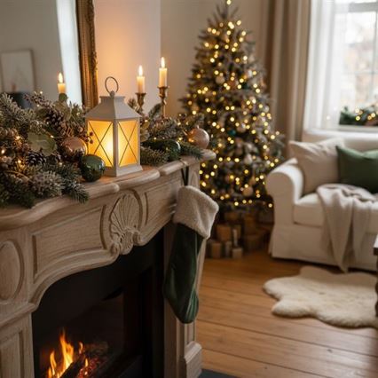 Lanterna de Natal LED/2xAA branco quente