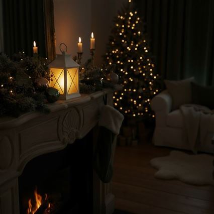 Lanterna de Natal LED/2xAA branco quente