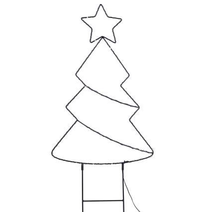 Decoração de Natal LED para exterior 85 LEDs/3xAA IP44, branco quente, árvore de Natal