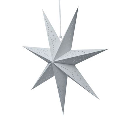 Decoração de Natal LED - estrela prateada, 20xLED/2xAA, luz branca quente