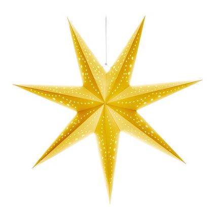 Decoração de Natal LED — Estrela dourada 60 cm, 20 LEDs, alimentada por 2xAA, luz branca quente