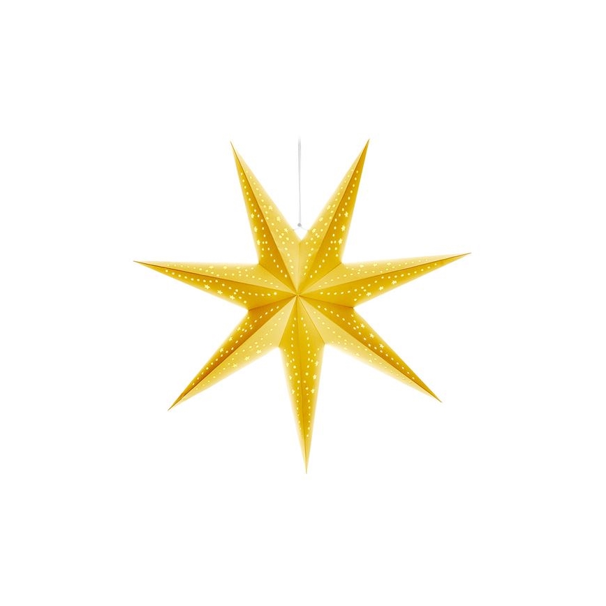Decoração de Natal LED — Estrela dourada 60 cm, 20 LEDs, alimentada por 2xAA, luz branca quente