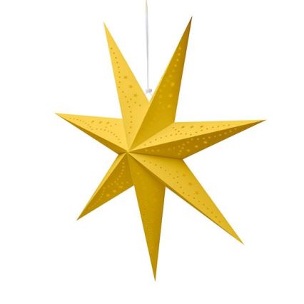 Decoração de Natal LED — Estrela dourada 60 cm, 20 LEDs, alimentada por 2xAA, luz branca quente