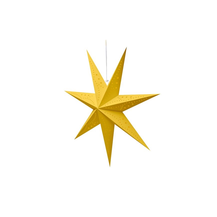 Decoração de Natal LED — Estrela dourada 60 cm, 20 LEDs, alimentada por 2xAA, luz branca quente
