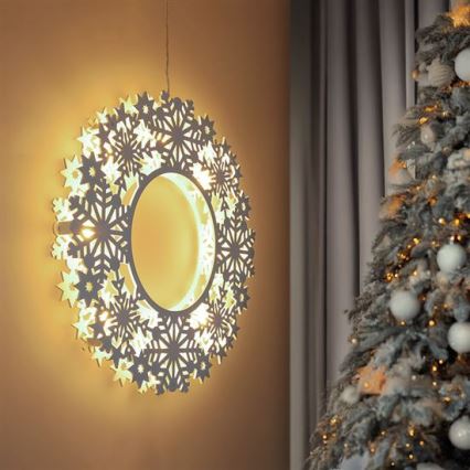 Guirlanda de Natal LED, 10 LEDs, 2x AA, branco quente
