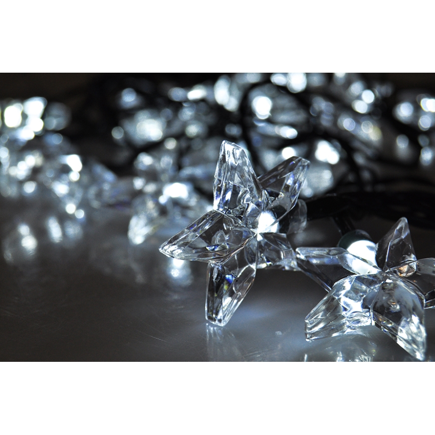 Cordão de luzes LED, 20 LEDs, 6 m, branco frio