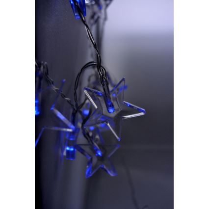 Cordão de luzes de Natal LED 10xLED/2xAA 2,5m azul