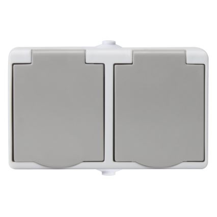 Double socket for humid environment IP54