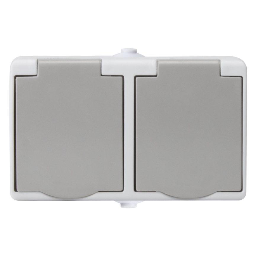 Double socket for humid environment IP54