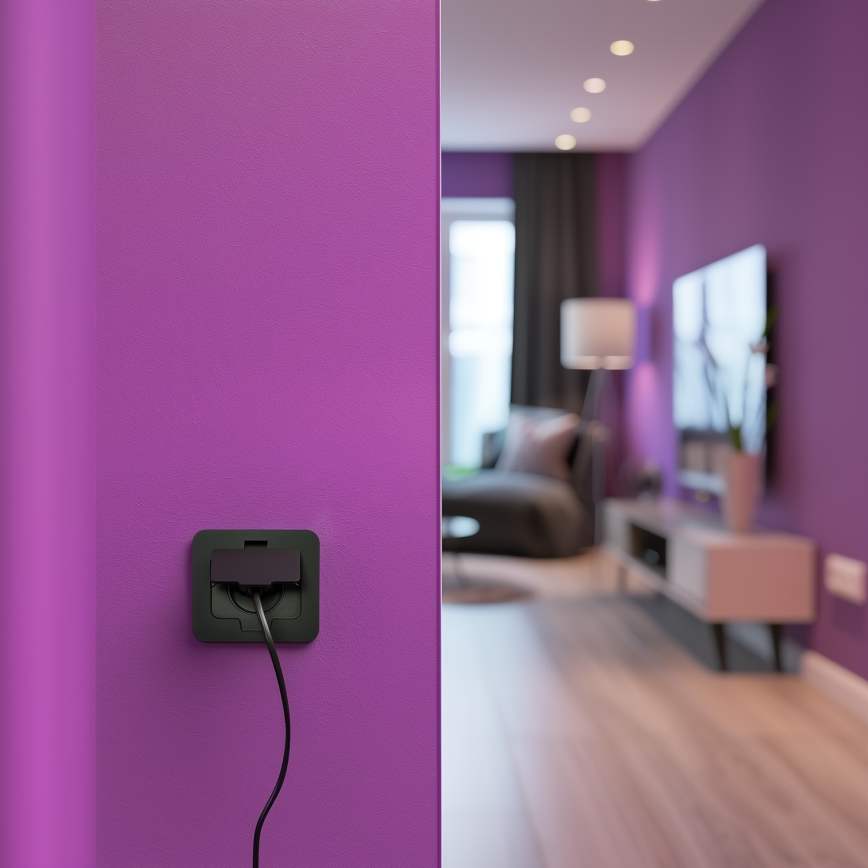 Tomada de chão de embutir para exterior IP55 preta retangular