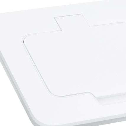 Tomada de chão embutida para exterior IP55, branca e retangular