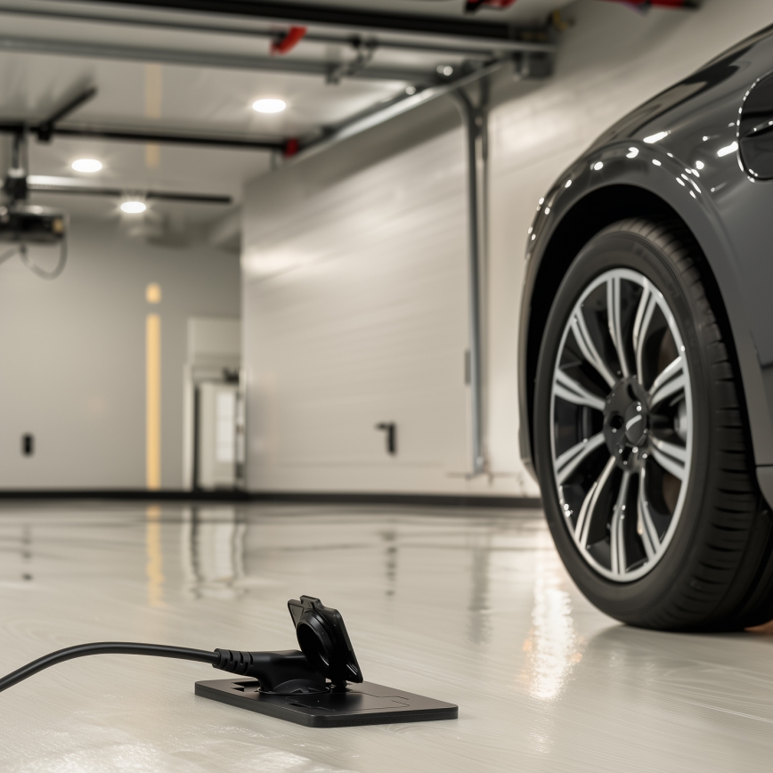 Tomada dupla de chão encastrada para exterior IP55 preta retangular