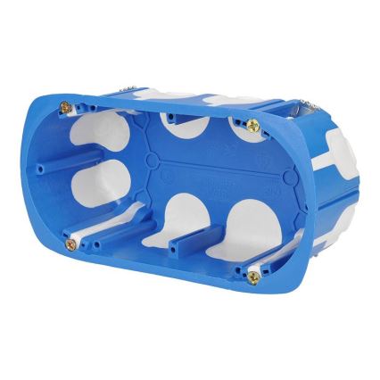 Tomada de chão embutida dupla para exterior IP55, branca, retangular