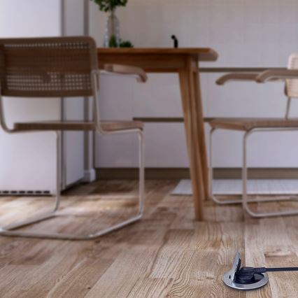 Tomada de chão embutida para exterior IP55 redondo