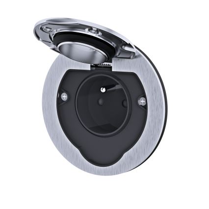 Tomada de chão embutida para exterior IP55 redondo