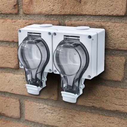 Tomada dupla para ambientes húmidos 230V/16A IP66