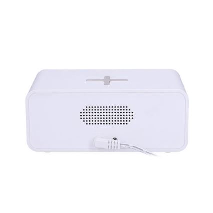 Relógio digital com carregador sem fios Qi, 230V/CR2032, branco
