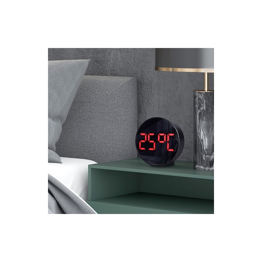 Relógio digital com alarme — alimentação 5 V ou 3x pilhas AAA