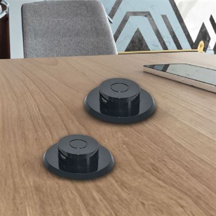 Carregador USB embutido USB A+C preto