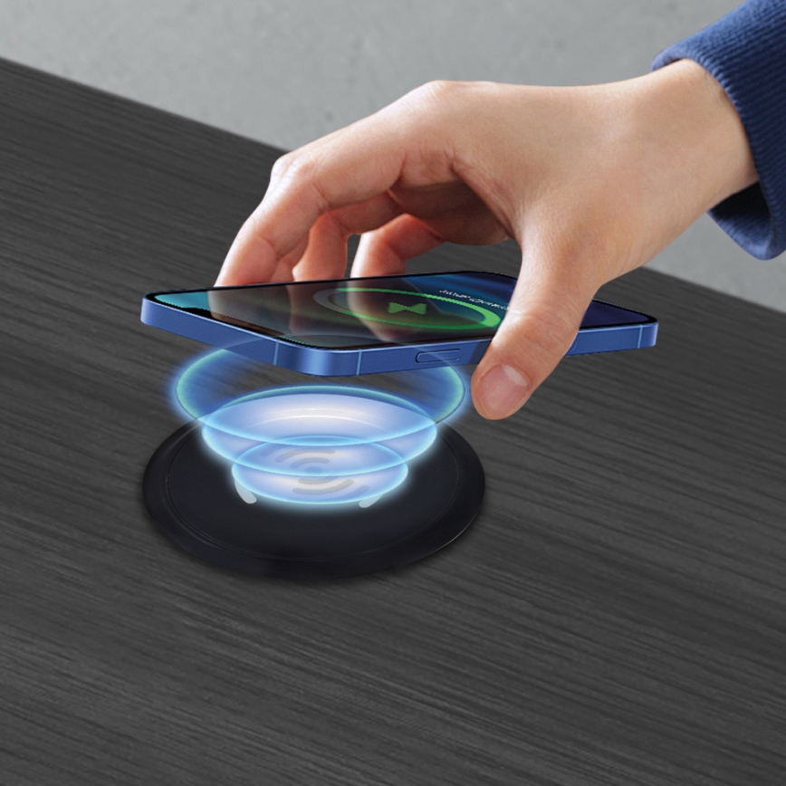 Carregador sem fios incorporado preto