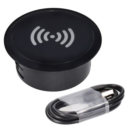 Carregador sem fios incorporado preto