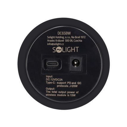 Carregador sem fios incorporado preto