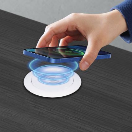 Carregador sem fios incorporado branco