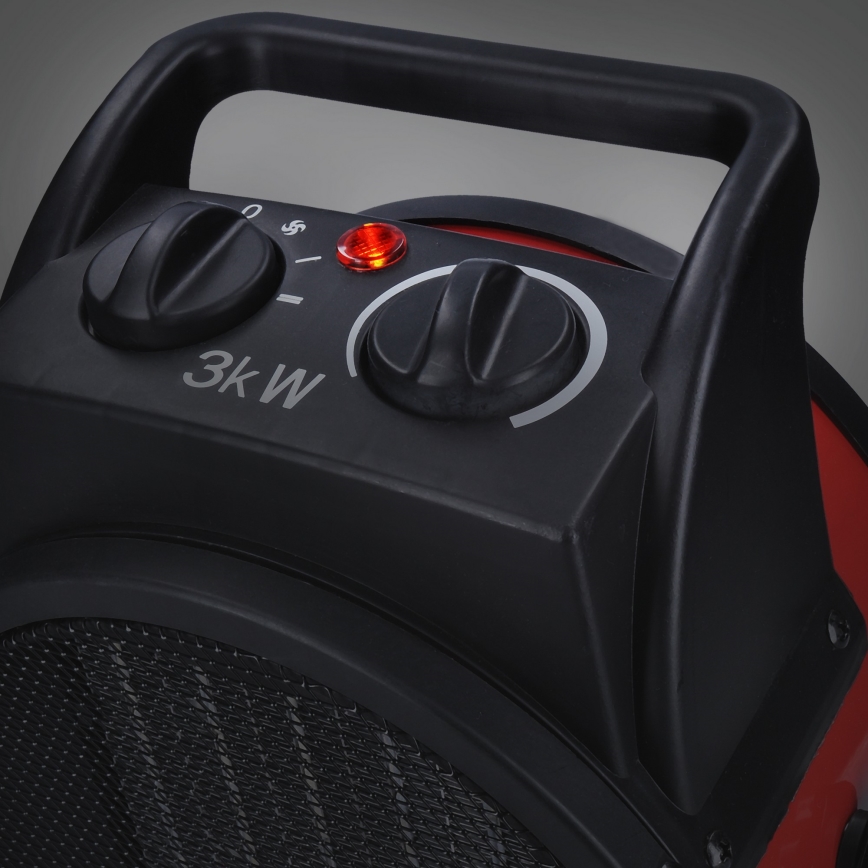 Ventilador de suelo con elemento calefactor cerámico 3000W/230V negro