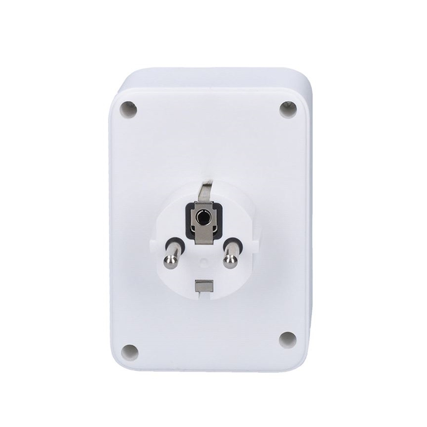 Régua de tomadas 1x16A+2x2,5A com carregador integrado 2x USB (A+C), branca