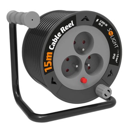 Cabo de extensão em carretel 3 tomadas 12 m